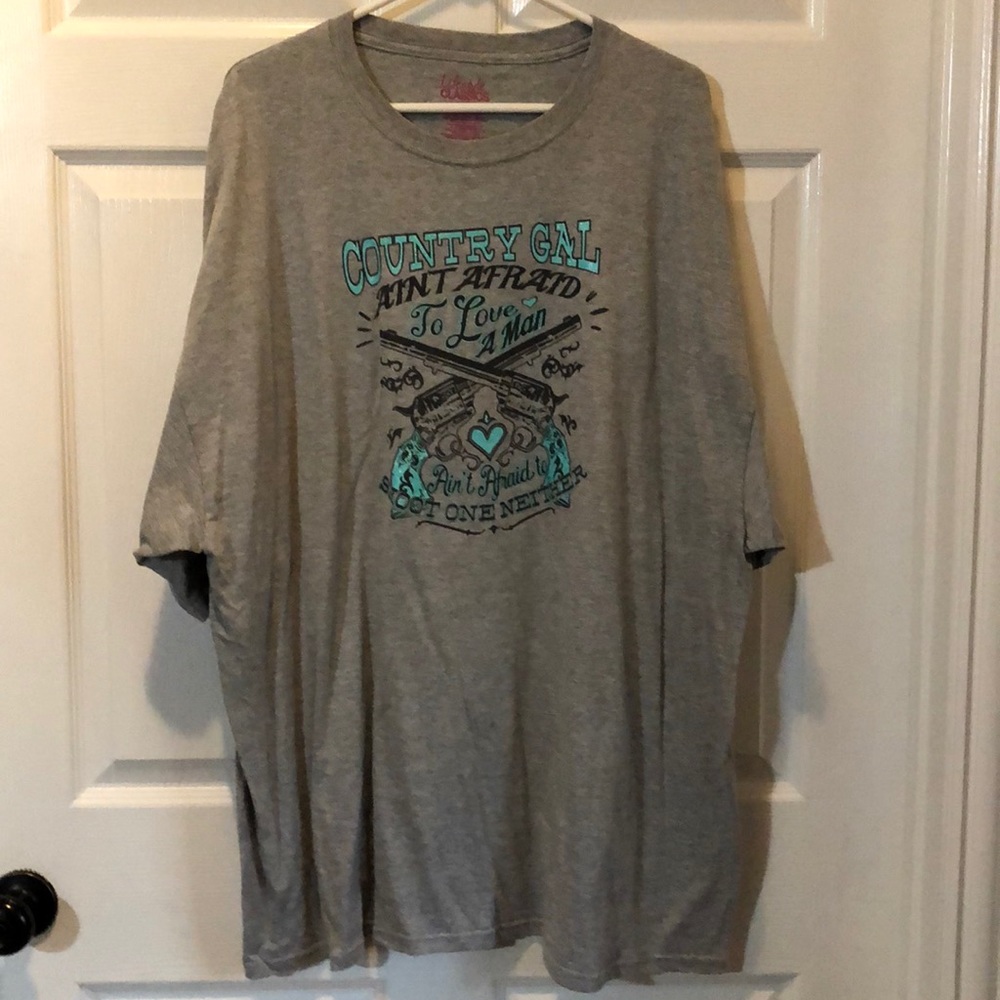 Grey and Turquoise T Shirt XXXL